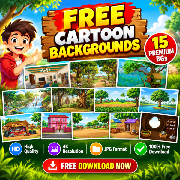 15 Free Cartoon Backgrounds for 2D Animation | HD Animation Background Pack